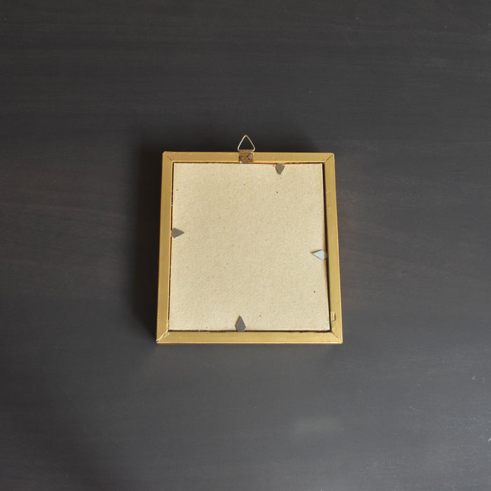 ヴィンテージスモールフレーム 10cm x 10.7cm シルク絵付き A