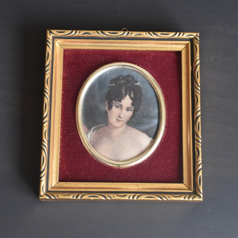 Vintage Small Frame 10cm x 10.7cm with Silk Painting A