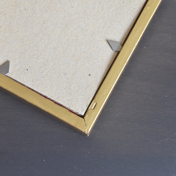 ヴィンテージスモールフレーム 10cm x 10.7cm シルク絵付き A