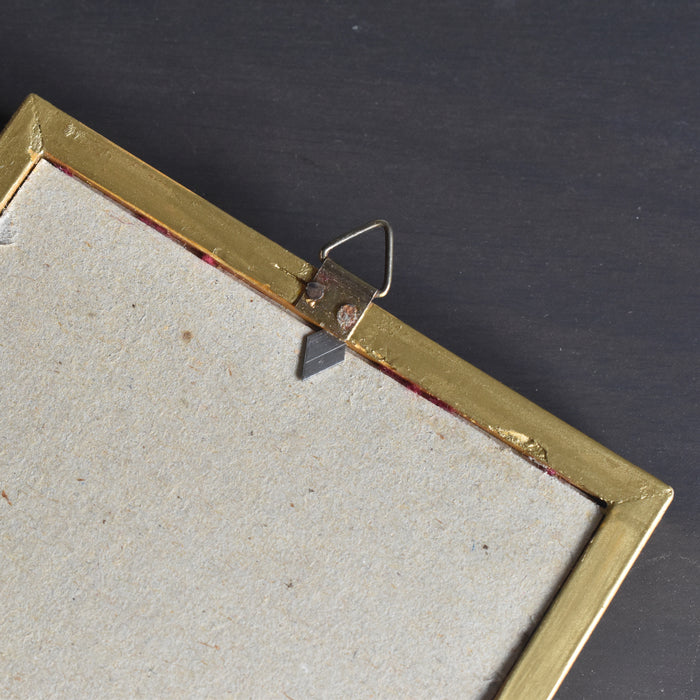 ヴィンテージスモールフレーム 10cm x 10.7cm シルク絵付き B