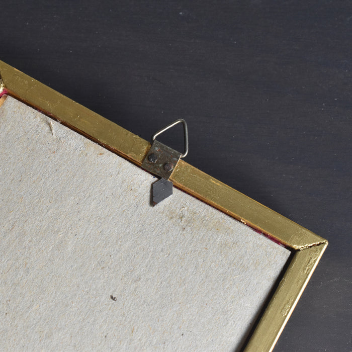 ヴィンテージスモールフレーム 10cm x 10.7cm シルク絵付き C