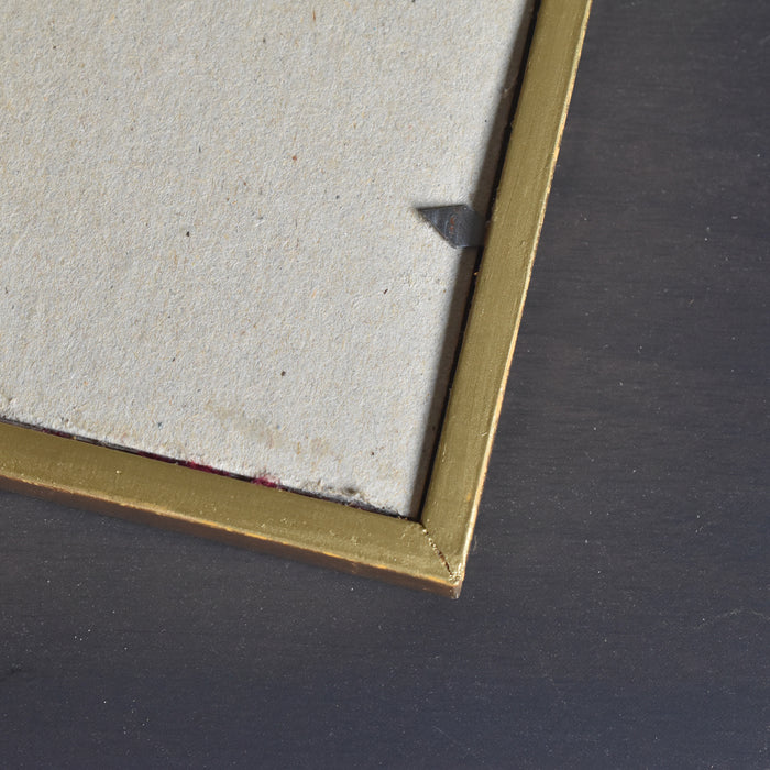 ヴィンテージスモールフレーム 10cm x 10.7cm シルク絵付き C