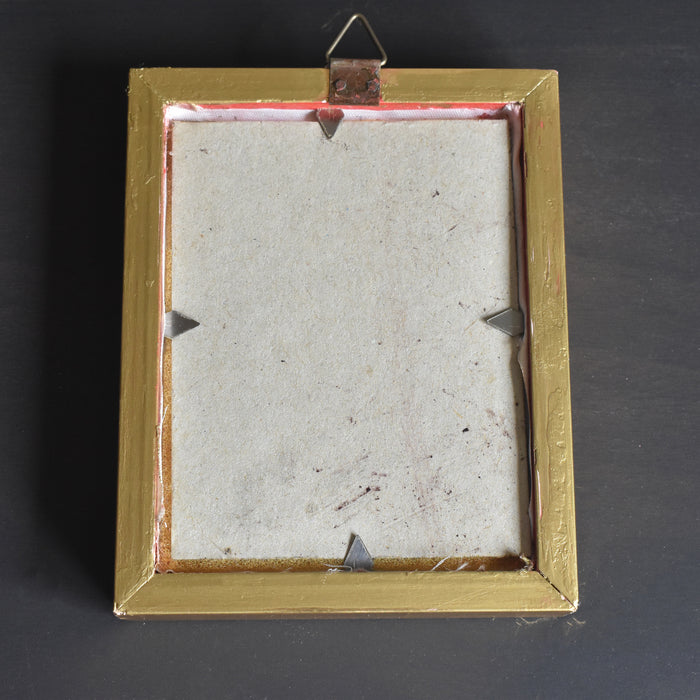 ヴィンテージスモールフレーム 8.5cm x 10.7cm シルク絵付き C