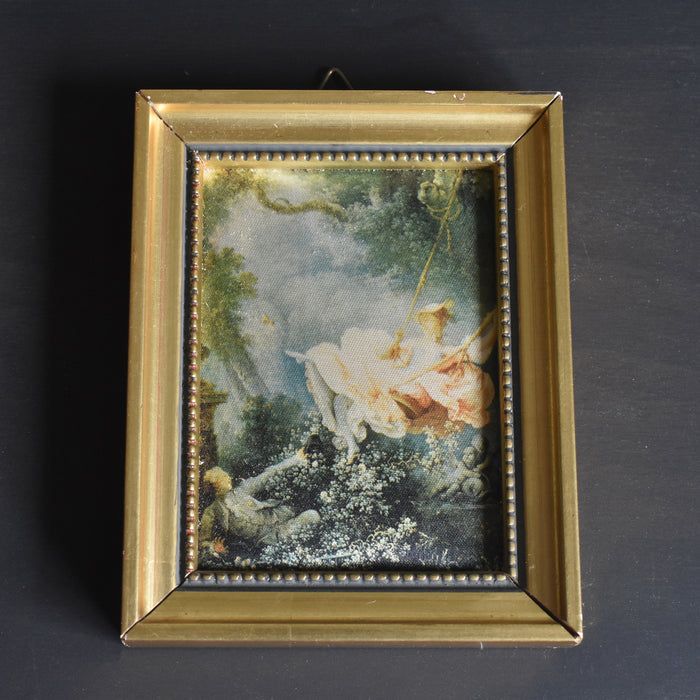 ヴィンテージスモールフレーム 8.5cm x 10.7cm シルク絵付き C