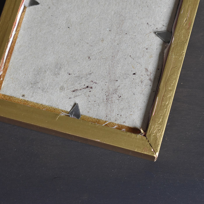 ヴィンテージスモールフレーム 8.5cm x 10.7cm シルク絵付き C