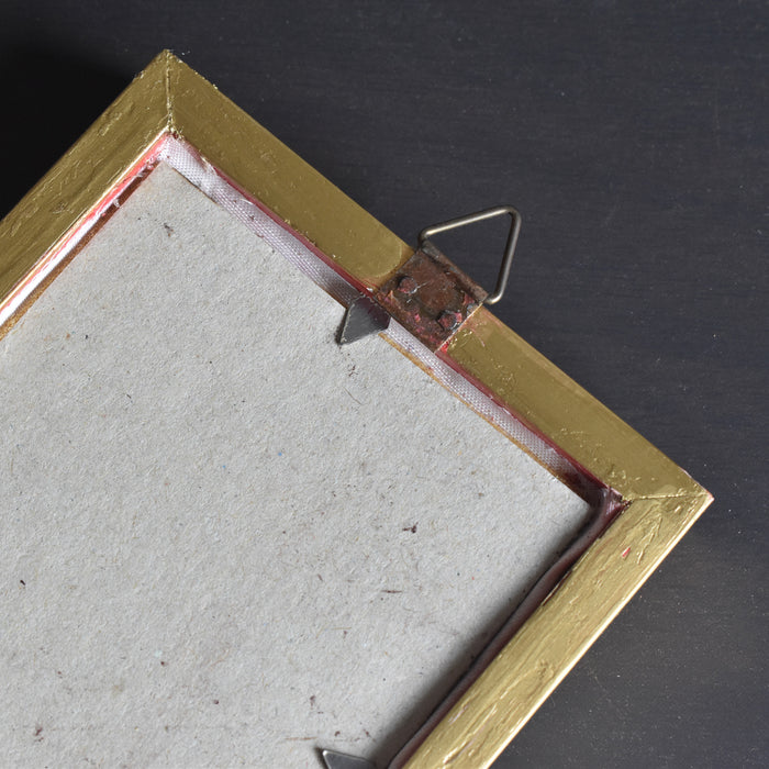 ヴィンテージスモールフレーム 8.5cm x 10.7cm シルク絵付き C