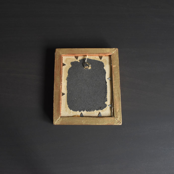 ヴィンテージスモールフレーム 10cm x 12cm シルク絵付き