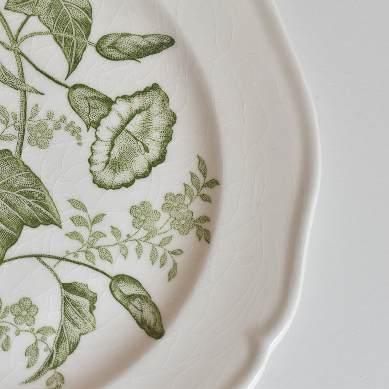 Vintage Dessert Plate, Gien Liseron des Haies (Bindweed) B