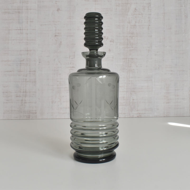 ヴィンテージデキャンタ アールデコ グレー