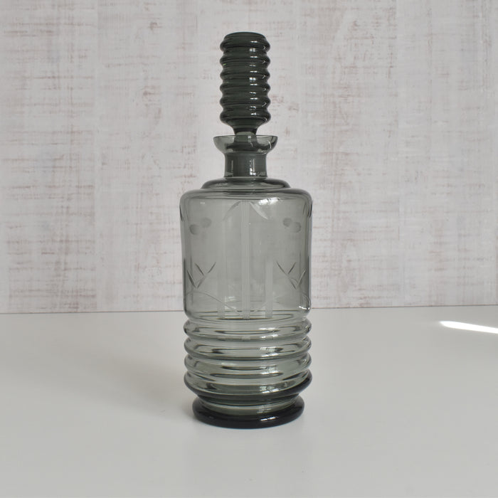 ヴィンテージデキャンタ アールデコ グレー