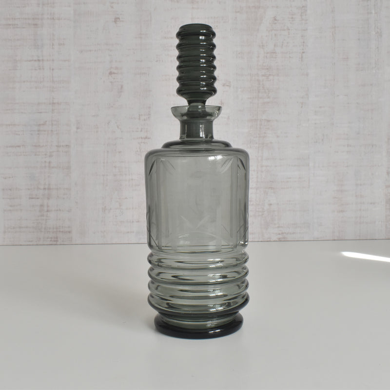 ヴィンテージデキャンタ アールデコ グレー