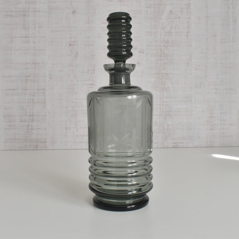 ヴィンテージデキャンタ アールデコ グレー