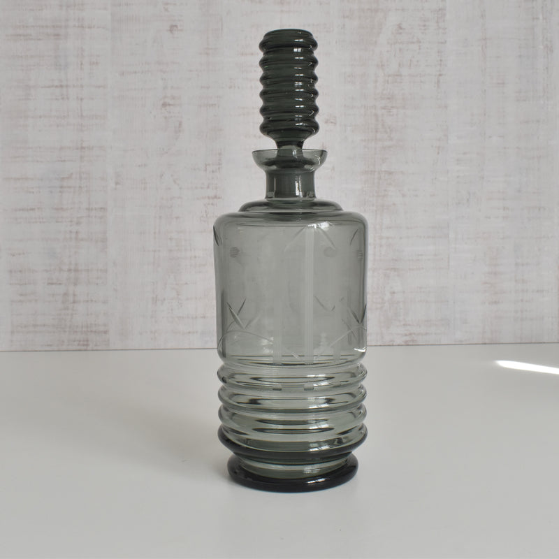 ヴィンテージデキャンタ アールデコ グレー