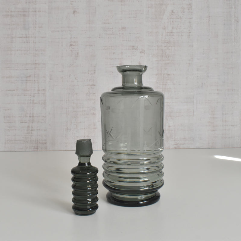 ヴィンテージデキャンタ アールデコ グレー