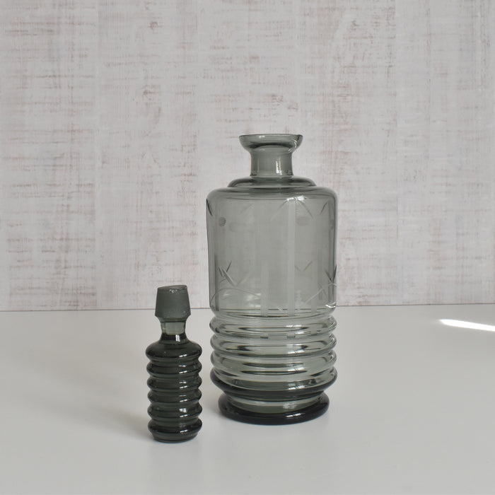 ヴィンテージデキャンタ アールデコ グレー