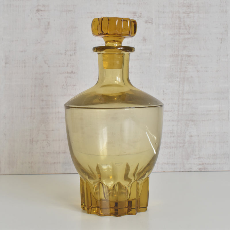 ヴィンテージデキャンタ アールデコ イェロー