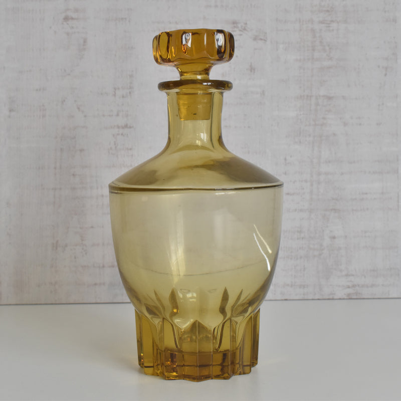 ヴィンテージデキャンタ アールデコ イェロー