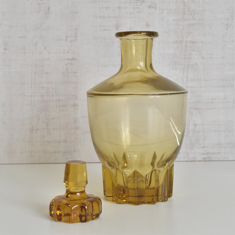 ヴィンテージデキャンタ アールデコ イェロー