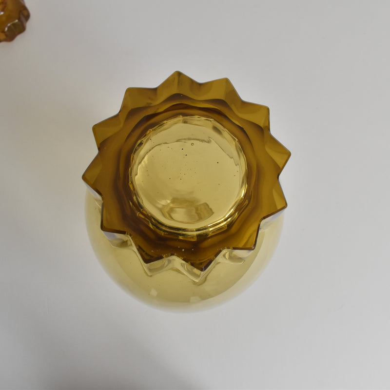 ヴィンテージデキャンタ アールデコ イェロー