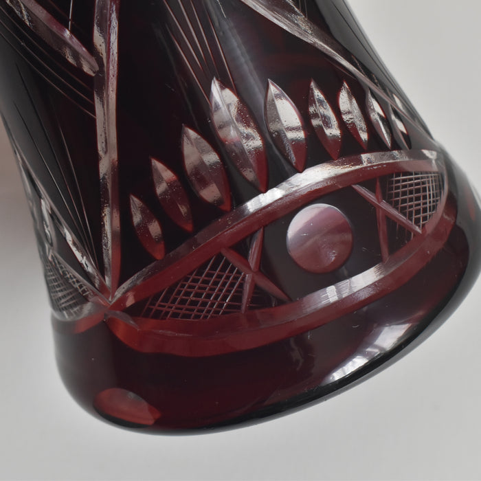 ヴィンテージボヘミアンガラス デキャンタ レッド