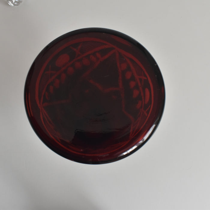 ヴィンテージボヘミアンガラス デキャンタ レッド