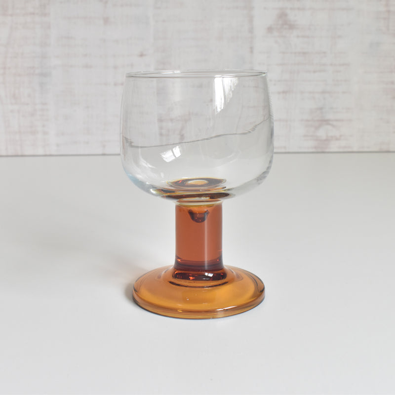Vintage Footed Water Glass (Brown)