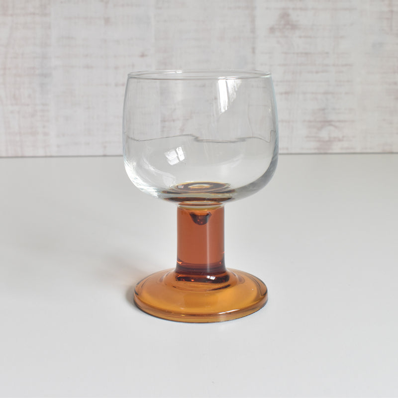 Vintage Footed Water Glass (Brown)