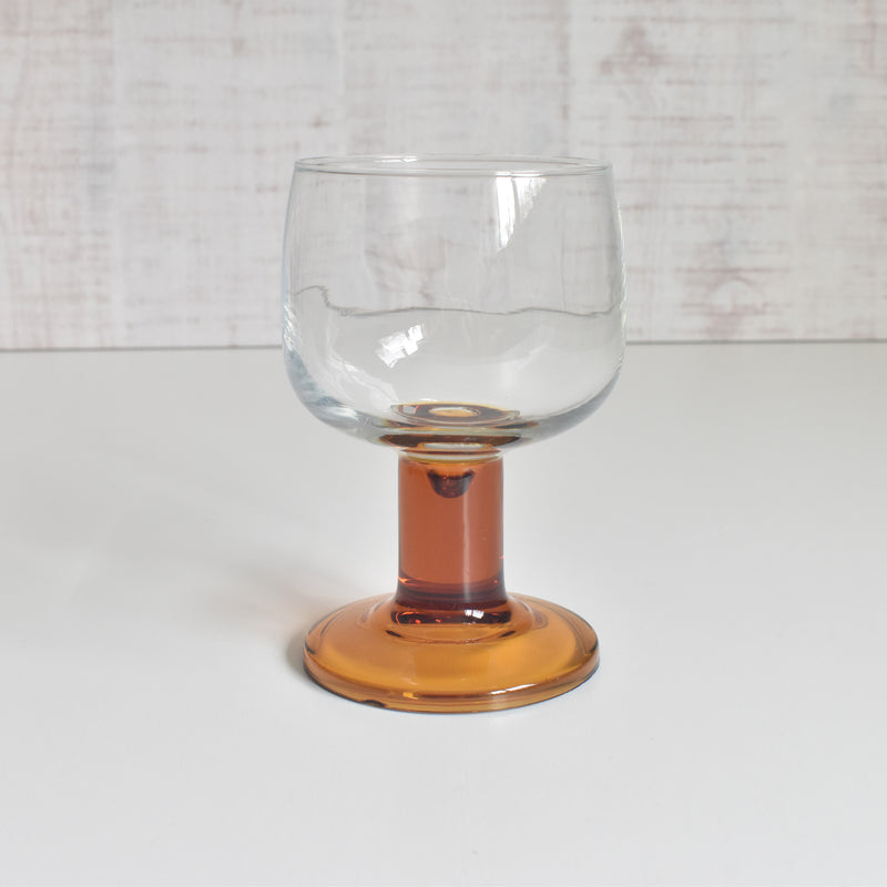 Vintage Footed Water Glass (Brown)
