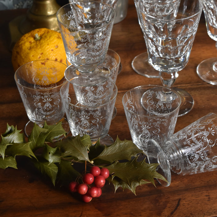 ヴィンテージスモールグラス guillochages