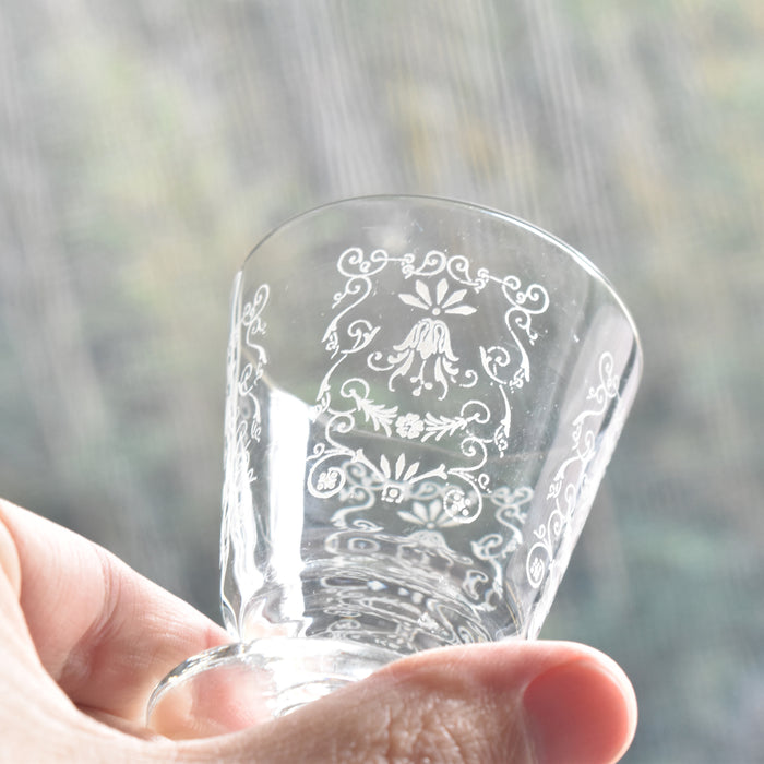 ヴィンテージスモールグラス guillochages