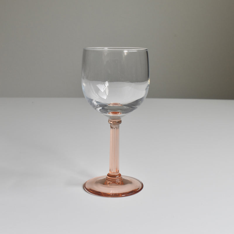ヴィンテージ赤ワイングラス リュミナルク Pink Stem