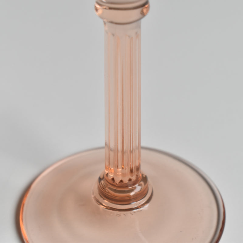 Vintage Red Wine Glass Luminarc Pink Stem
