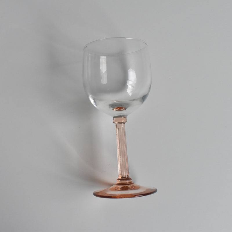 Vintage Red Wine Glass Luminarc Pink Stem