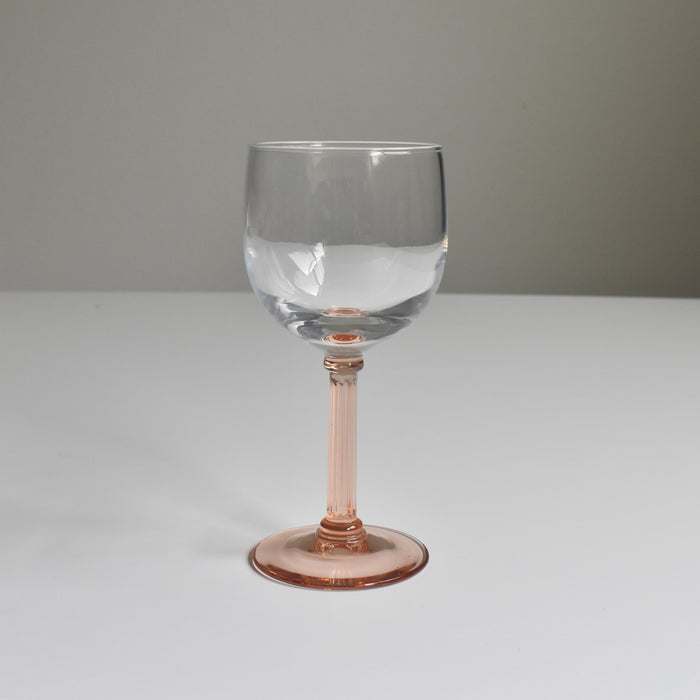 ヴィンテージ赤ワイングラス リュミナルク Pink Stem