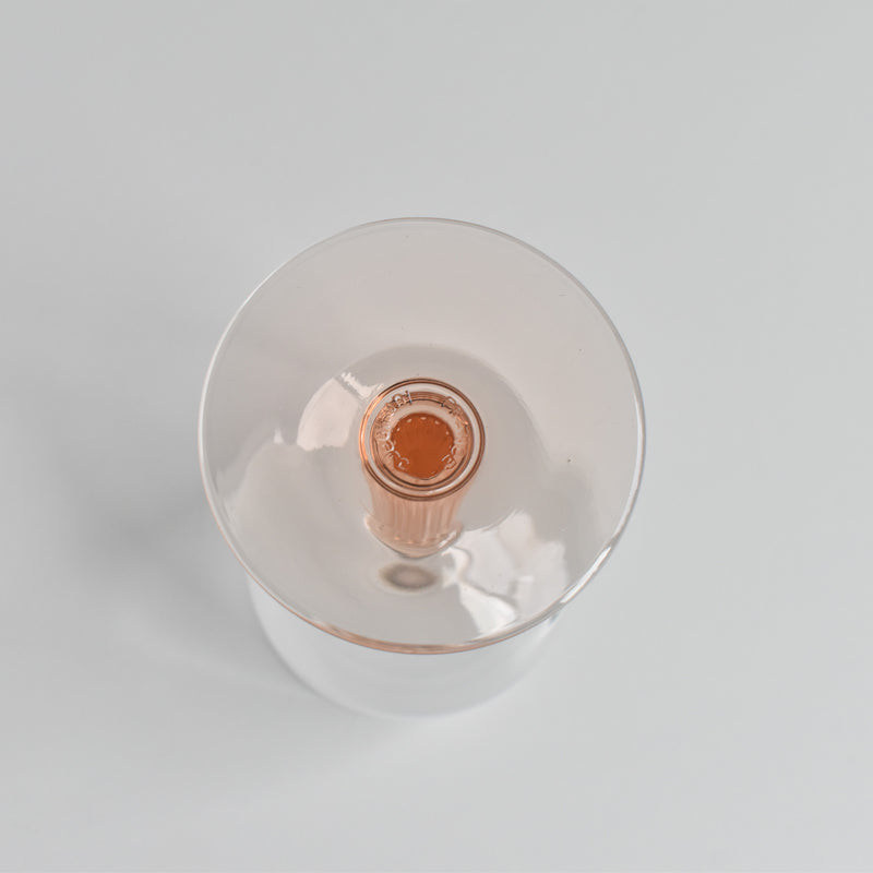 Vintage Red Wine Glass Luminarc Pink Stem