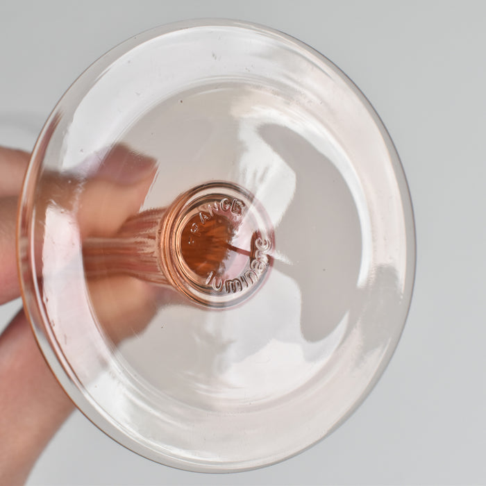 ヴィンテージ赤ワイングラス リュミナルク Pink Stem
