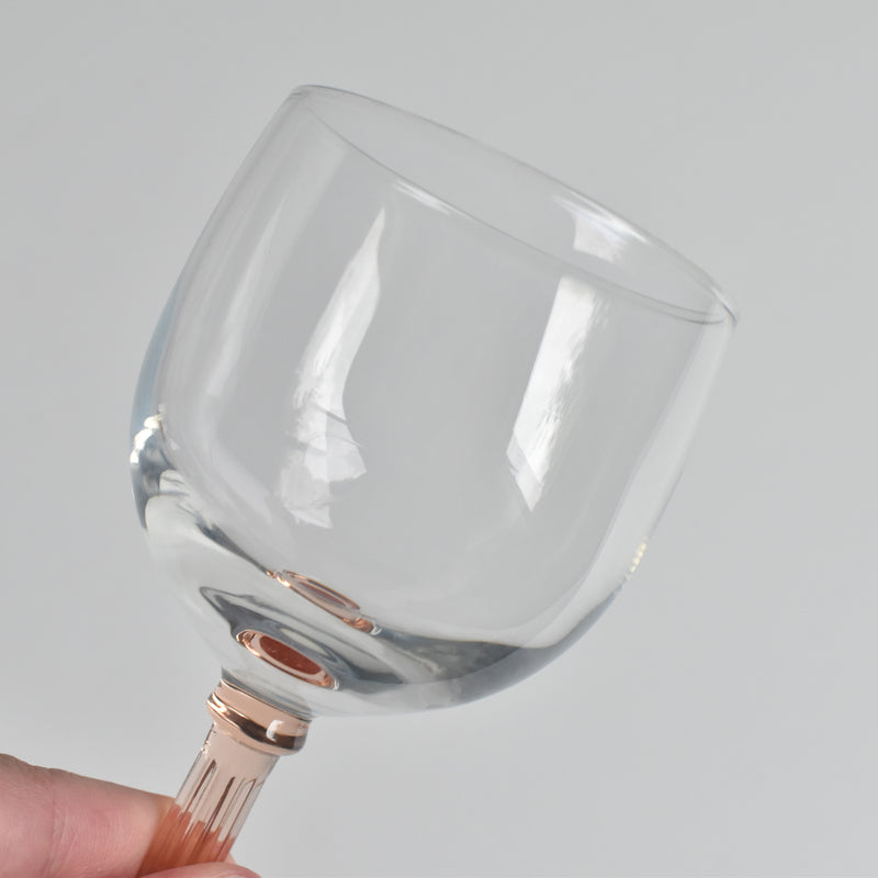 Vintage Red Wine Glass Luminarc Pink Stem