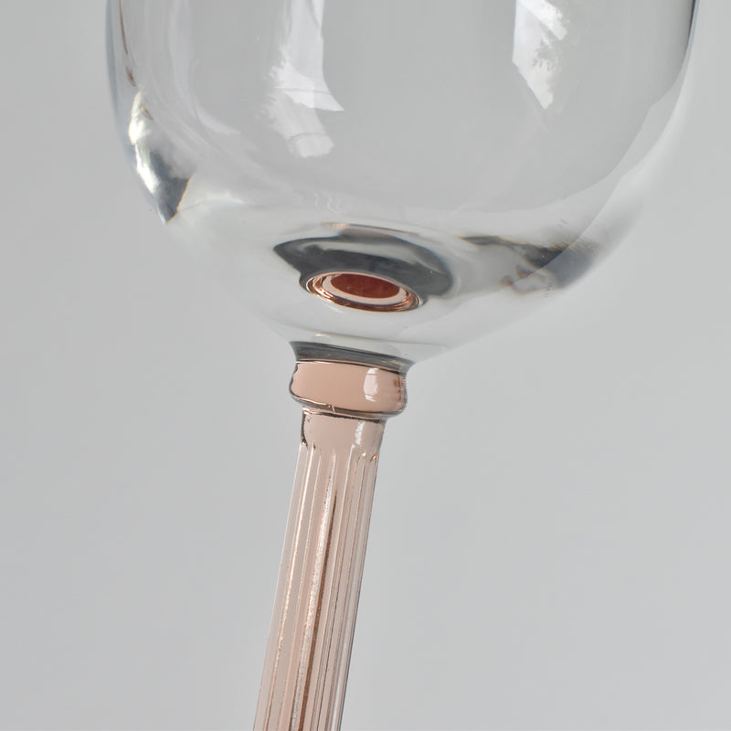 Vintage Red Wine Glass Luminarc Pink Stem