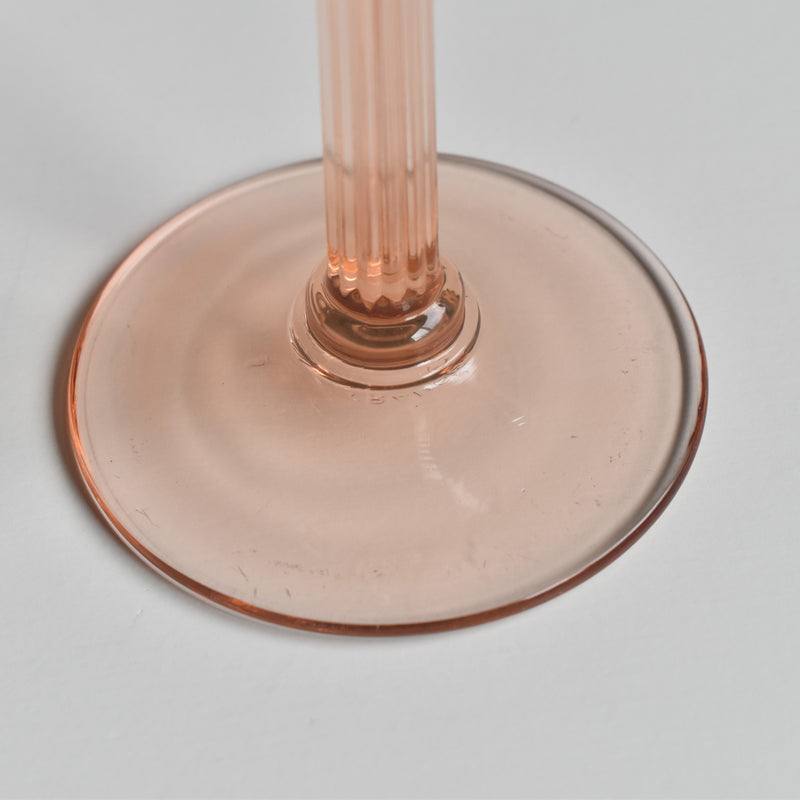 Vintage Red Wine Glass Luminarc Pink Stem
