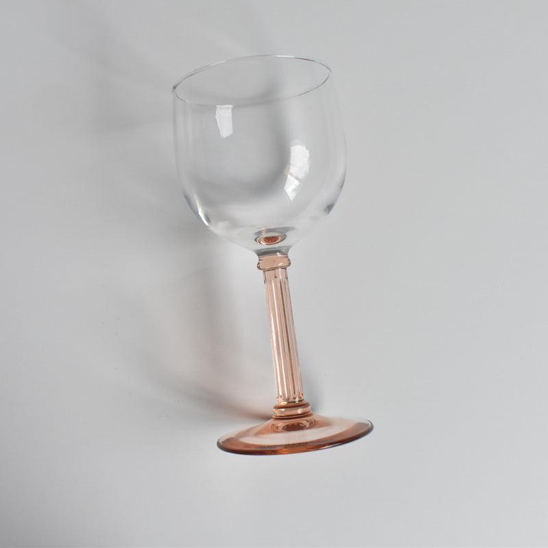 Vintage Luminarc Water Glass Pink Stem
