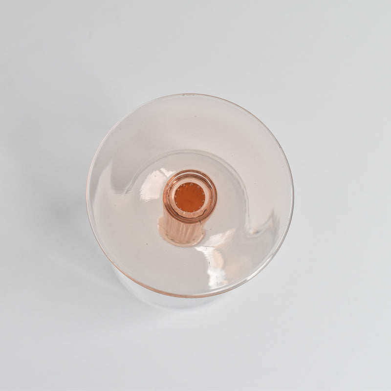 Vintage Luminarc Water Glass Pink Stem