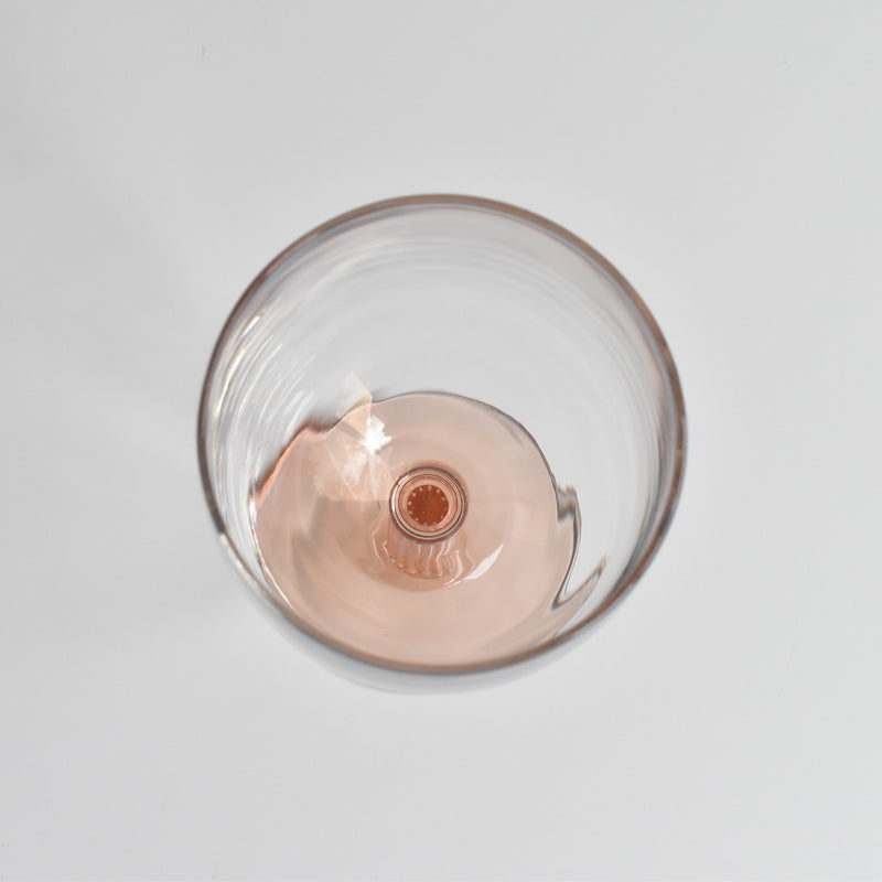 Vintage Luminarc Water Glass Pink Stem