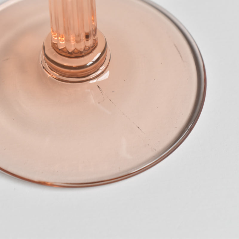 Vintage Luminarc Water Glass Pink Stem