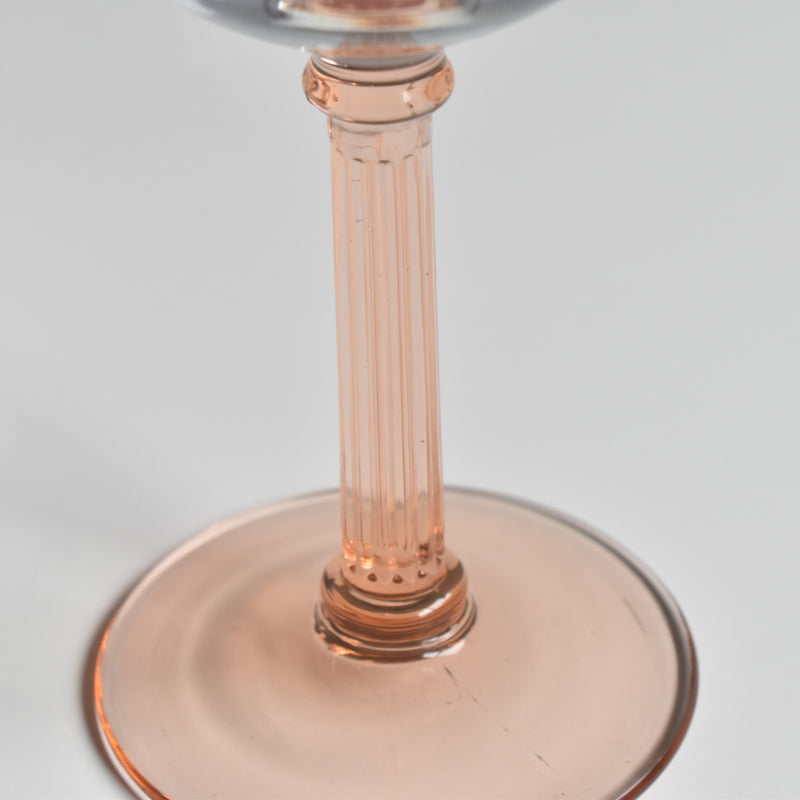Vintage Luminarc Water Glass Pink Stem