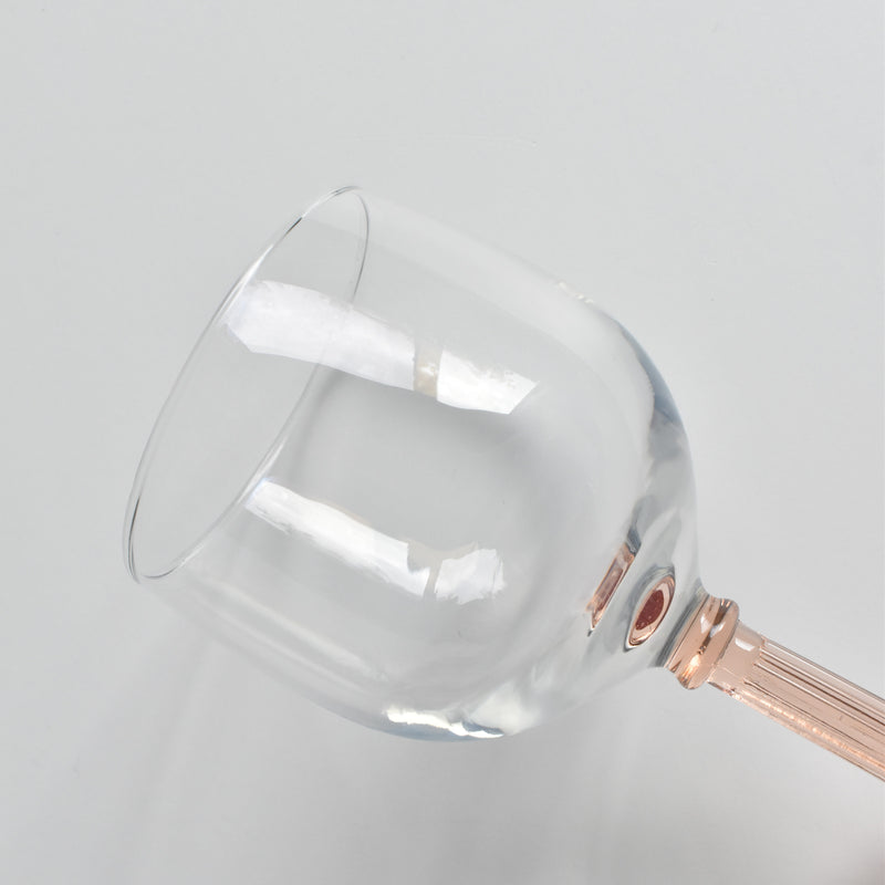 Vintage Luminarc Water Glass Pink Stem