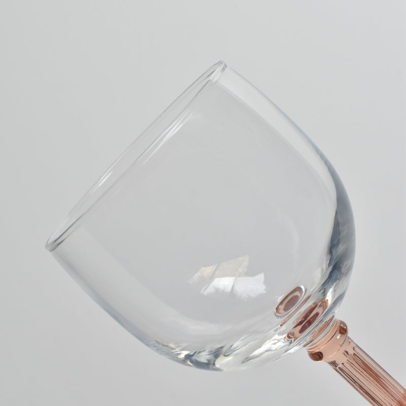 Vintage Luminarc Water Glass Pink Stem