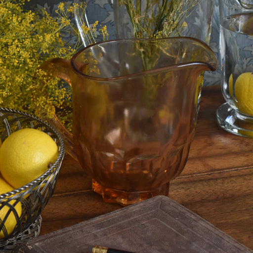 ヴィンテージ ガラスピッチャー ピンク