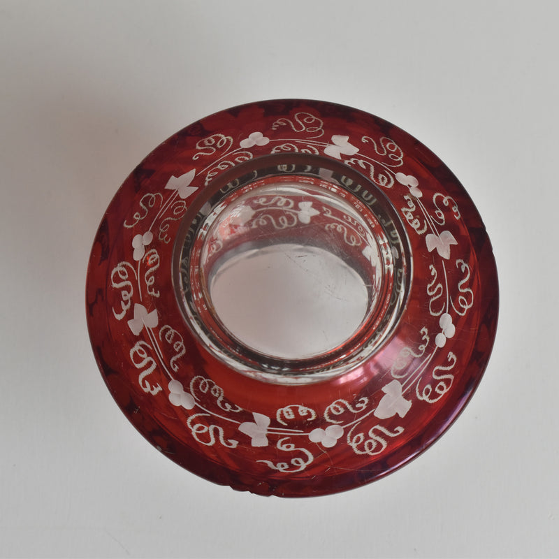 ヴィンテージボヘミアンガラス フラワーベース