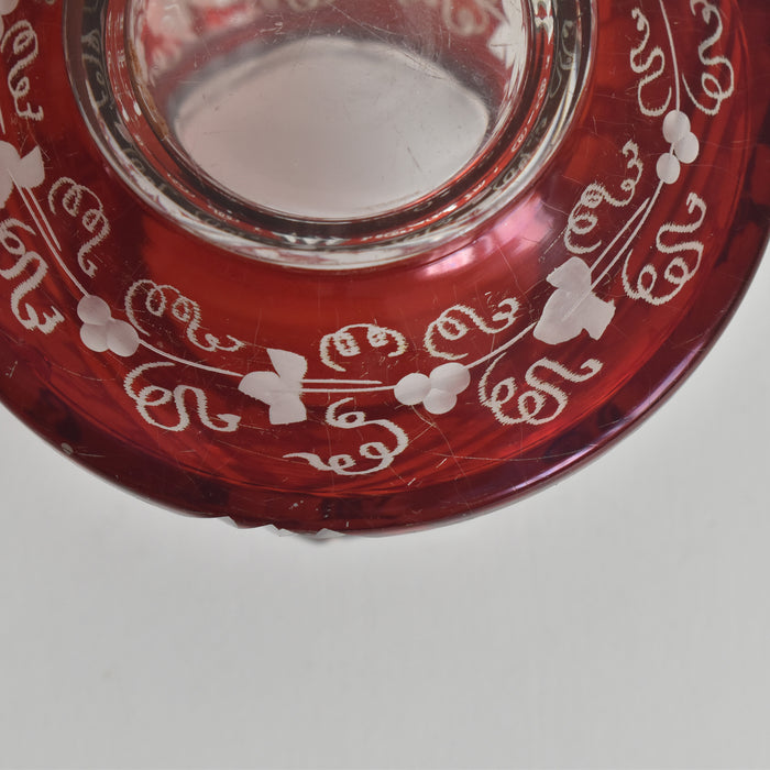 ヴィンテージボヘミアンガラス フラワーベース