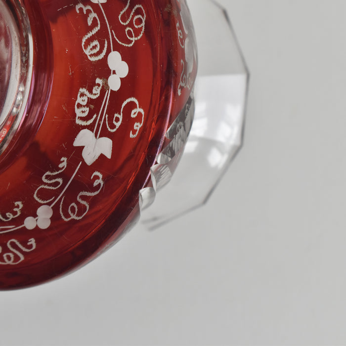 ヴィンテージボヘミアンガラス フラワーベース